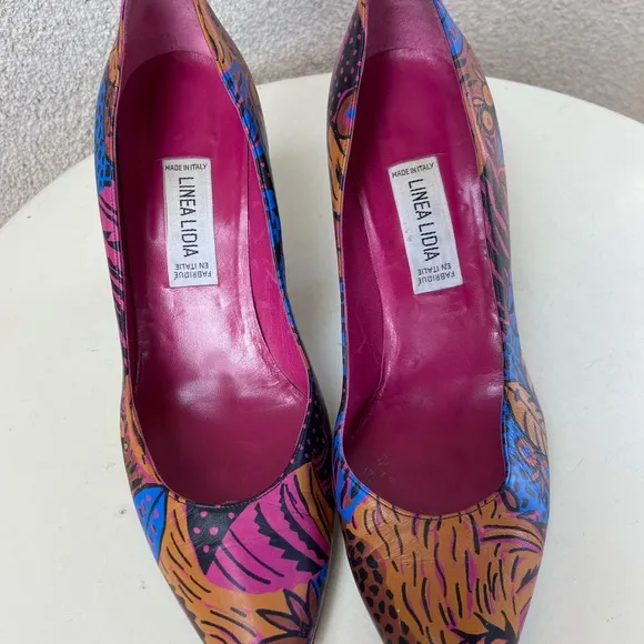 Vtg New Wave high heel pump shoes sz 9 Linea Lidia