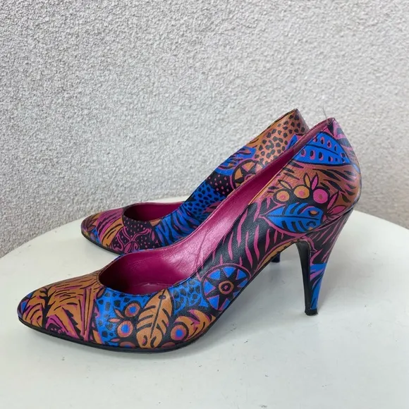 Vtg New Wave high heel pump shoes sz 9 Linea Lidia