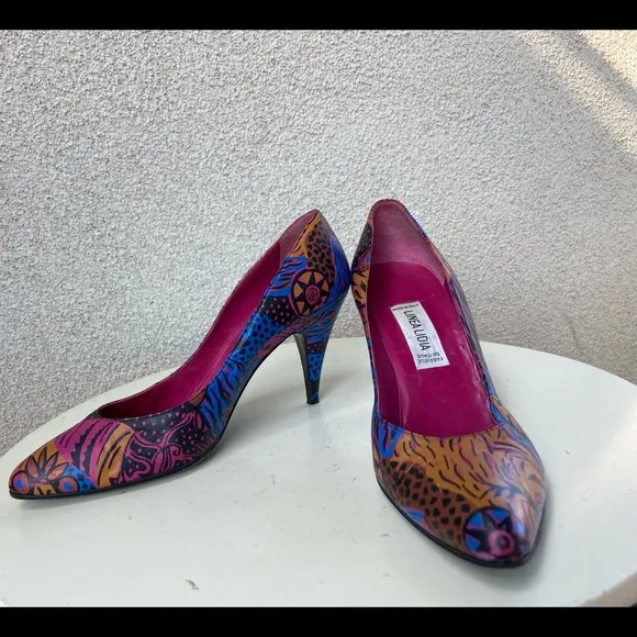 Vtg New Wave high heel pump shoes sz 9 Linea Lidia