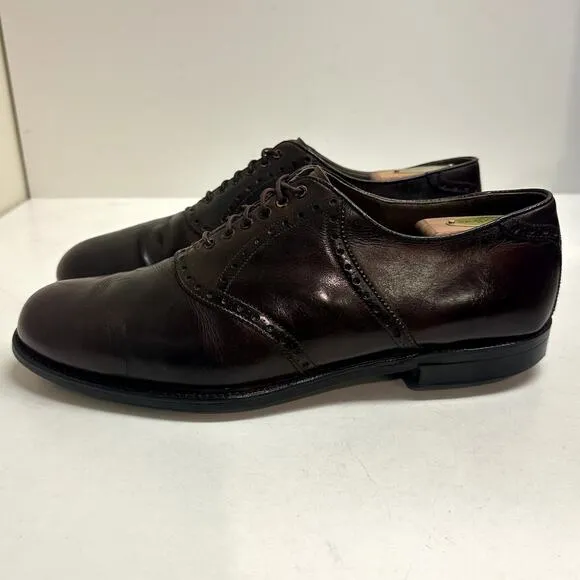 VTG RARE 1970s FootJoy Men's Saddle Oxford Golf Shoes Spikes Brown Calf 56150 11