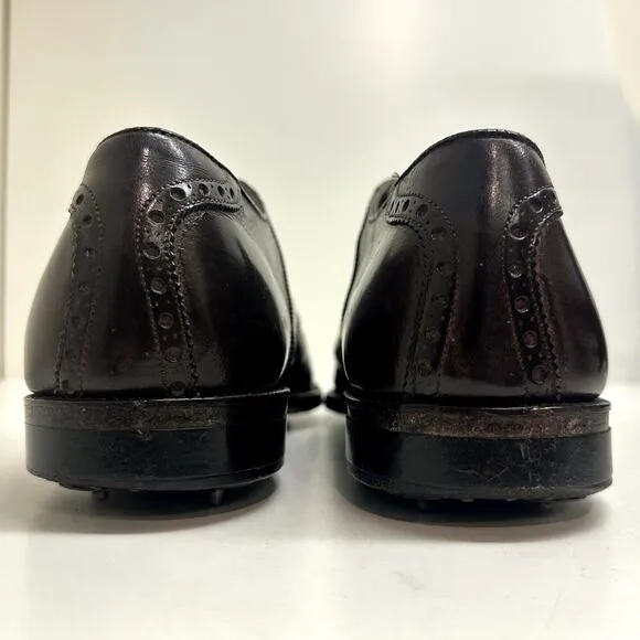 VTG RARE 1970s FootJoy Men's Saddle Oxford Golf Shoes Spikes Brown Calf 56150 11