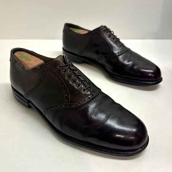 VTG RARE 1970s FootJoy Men's Saddle Oxford Golf Shoes Spikes Brown Calf 56150 11