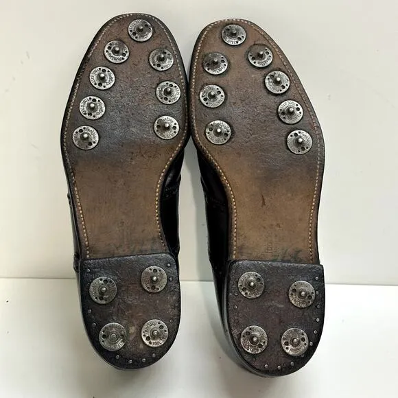 VTG RARE 1970s FootJoy Men's Saddle Oxford Golf Shoes Spikes Brown Calf 56150 11