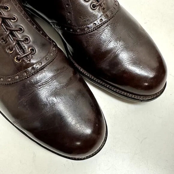 VTG RARE 1970s FootJoy Men's Saddle Oxford Golf Shoes Spikes Brown Calf 56150 11