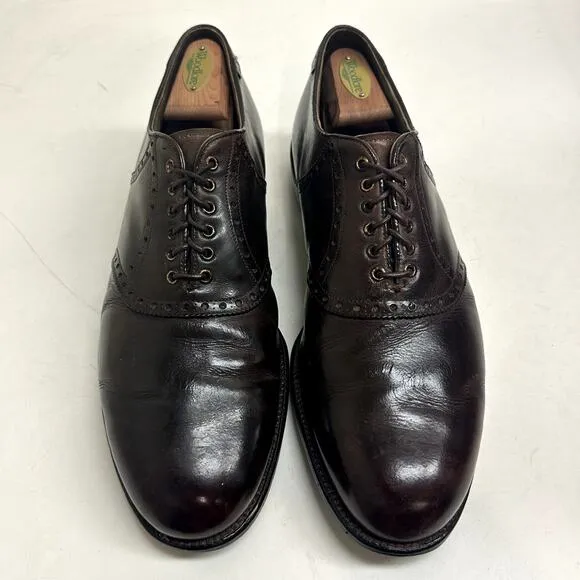 VTG RARE 1970s FootJoy Men's Saddle Oxford Golf Shoes Spikes Brown Calf 56150 11