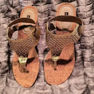 White Mountain Gold Sandals