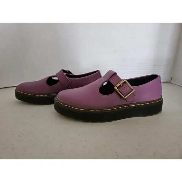 Woman's 5 Dr Martens Zavala Mary Jane Platform Shoes Purple UK 3 EU 36