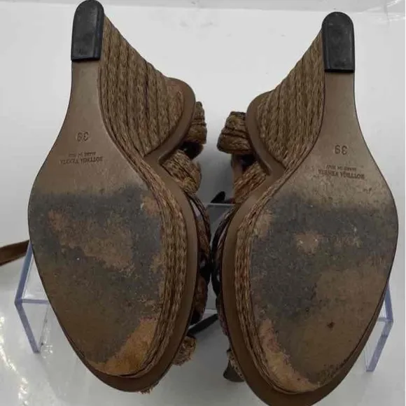 Women’s Bottega Veneta Platform Wedge Braided Wedge Sandals - Brown Size 39