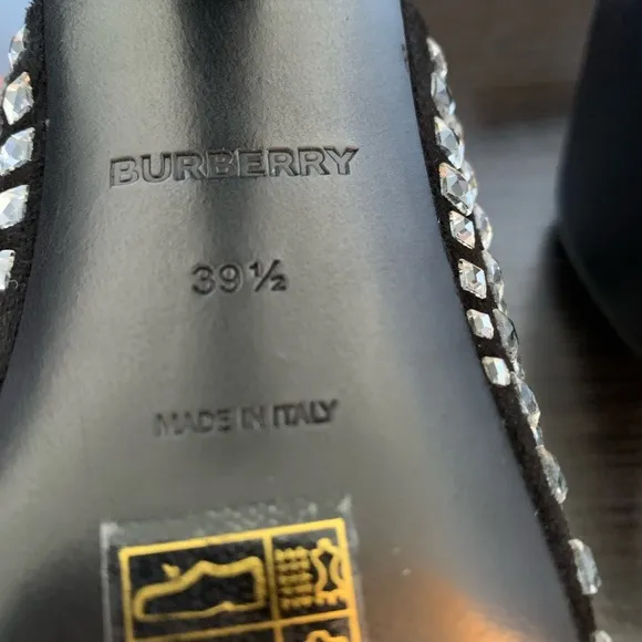 WOMEN'S BURBERRY IVY CRYSTAL VELVET PUMP HEEL BLACK IN SIZE 9.5 US/39.5EU $1,650
