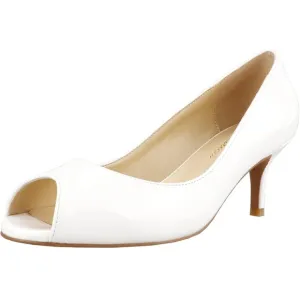 Women's Classic Open Toe Low Kitten Heel Sandals Slip On Medium Heel Peep Toe