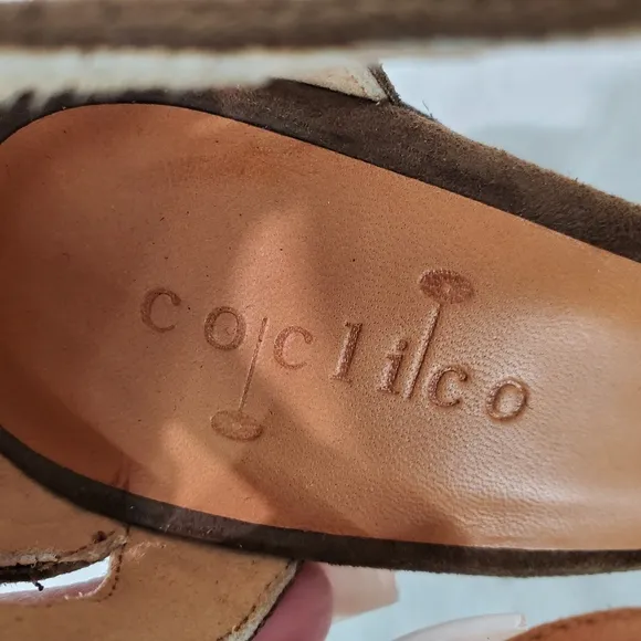 Womens Coclico Brown Suede Leather Peep Toe Heeled Dance Comfort Sandals Sz 36.5
