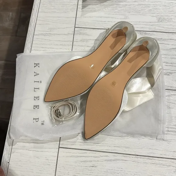 Women's Cream Satin Heels