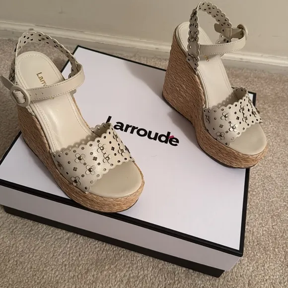 Women's Cream Wedge Sandals