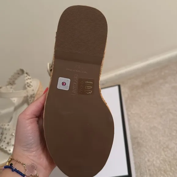Women's Cream Wedge Sandals