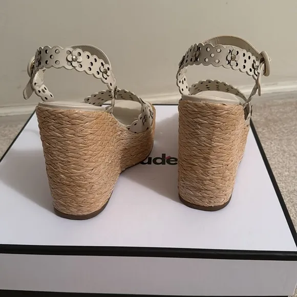 Women's Cream Wedge Sandals