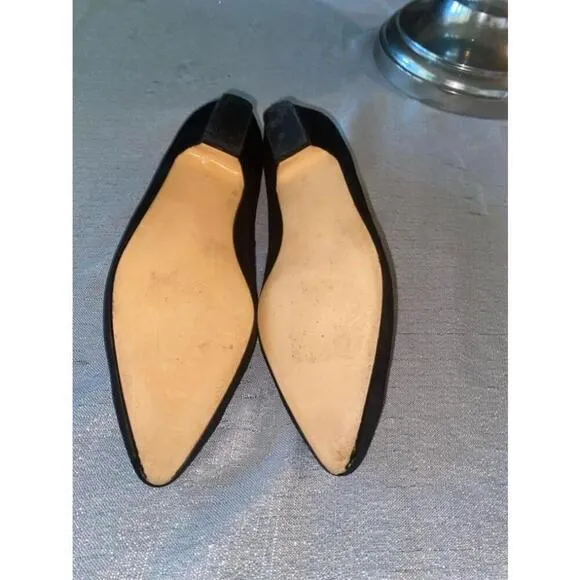 Women's J. Renee Black Suede Rhinestone Embellished Kitten Heels Size 7.5N