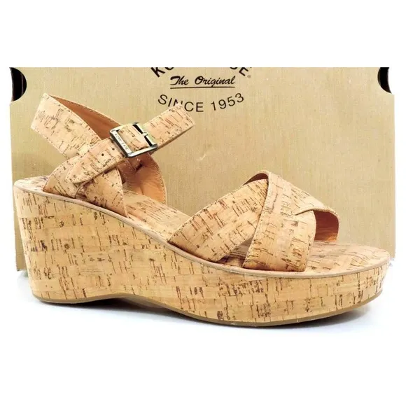 Women's Shoes Kork Ease AVA Platform Wedge Sandals Comfort Natural Cork Size 10