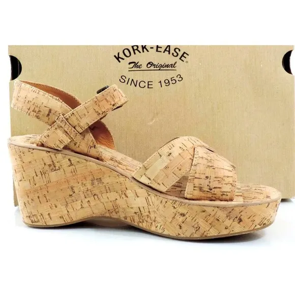 Women's Shoes Kork Ease AVA Platform Wedge Sandals Comfort Natural Cork Size 10