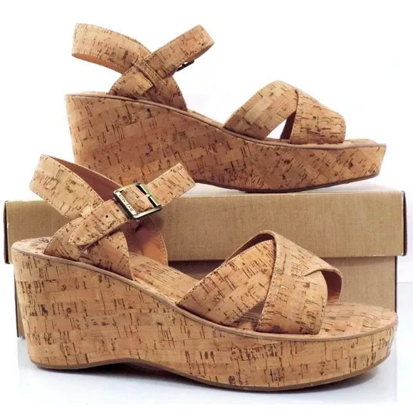 Women's Shoes Kork Ease AVA Platform Wedge Sandals Comfort Natural Cork Size 10