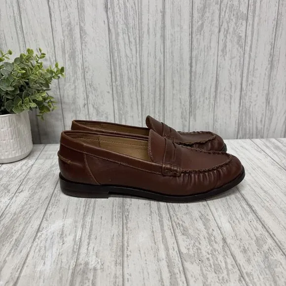 Womens Size 7.5 Madewell The NYE Penny Loafer Brown