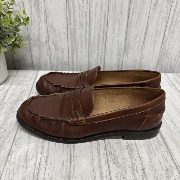 Womens Size 7.5 Madewell The NYE Penny Loafer Brown