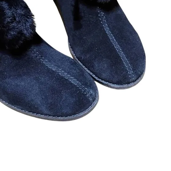 Womens Splendid Cassidy Faux Fur Lace-Up Block Heel Boots 7.5