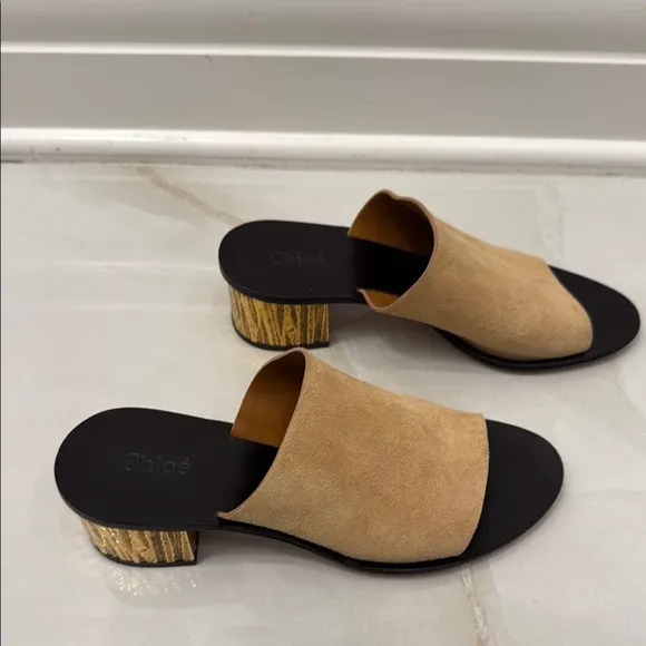 Women's Tan Slide Sandals