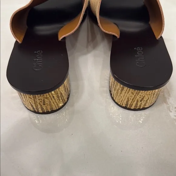 Women's Tan Slide Sandals