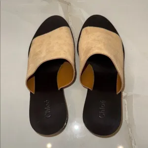 Women's Tan Slide Sandals