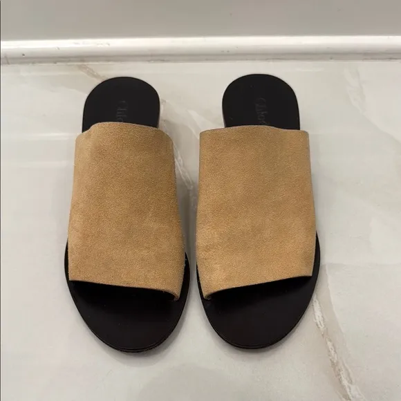Women's Tan Slide Sandals