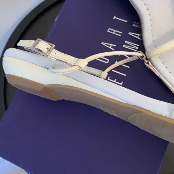 W/ORIGINAL BOX Stuart Weitzman ItsyBitsy sandals White Soft Patent size 8.5