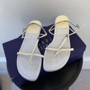 W/ORIGINAL BOX Stuart Weitzman ItsyBitsy sandals White Soft Patent size 8.5