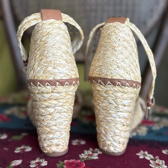 Woven Wedge Sandals ankle strap espadrilles