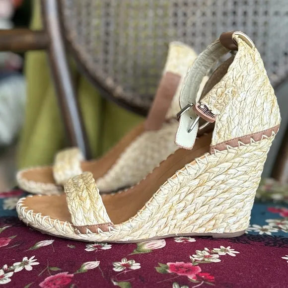 Woven Wedge Sandals ankle strap espadrilles