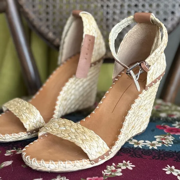 Woven Wedge Sandals ankle strap espadrilles