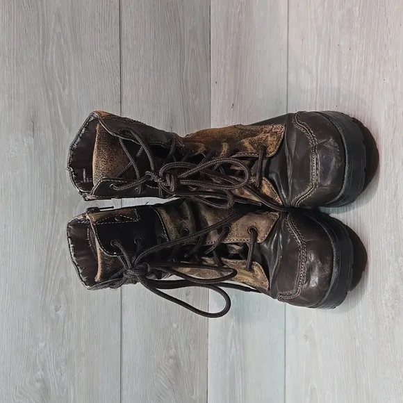 Y2K MUDD Women Wadst Vintage Tractor Platform Chunky Heels Boots shoes sz 7.5