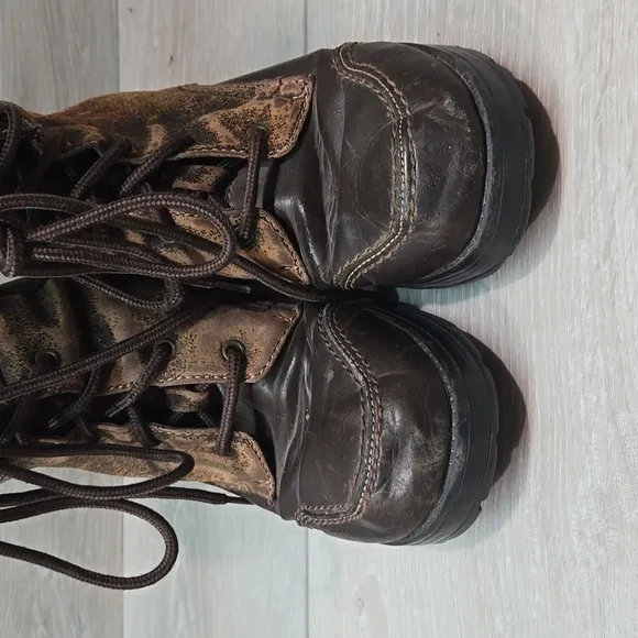 Y2K MUDD Women Wadst Vintage Tractor Platform Chunky Heels Boots shoes sz 7.5