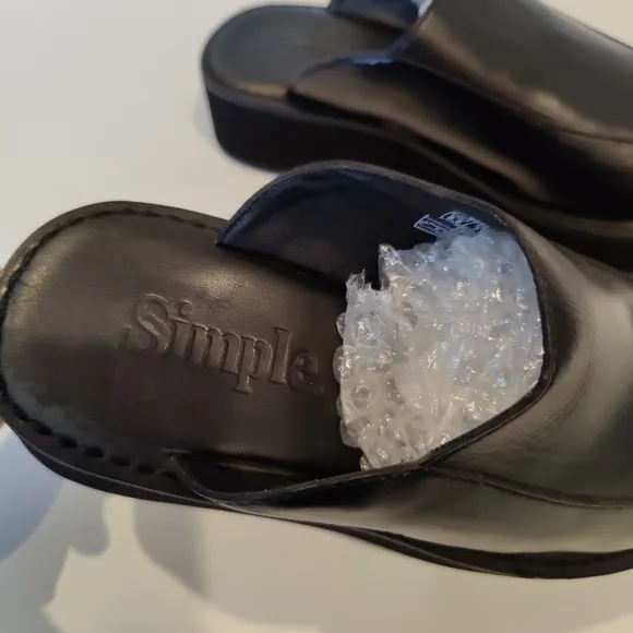 Y2K Simple Black Leather Platform shoes