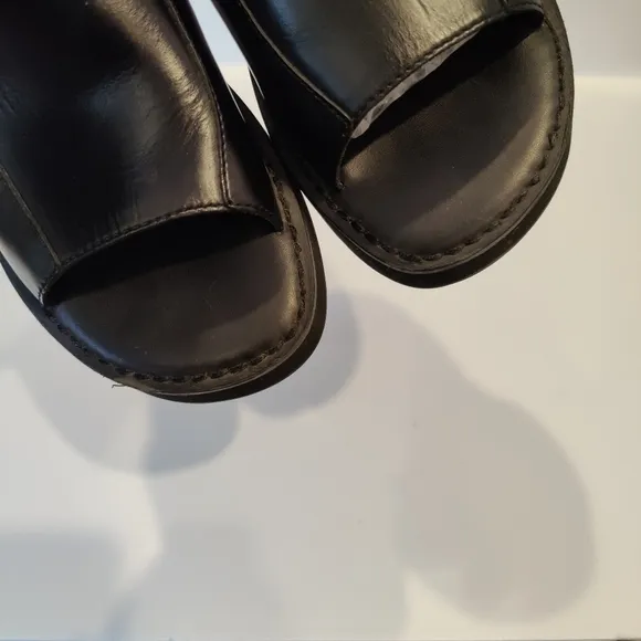 Y2K Simple Black Leather Platform shoes