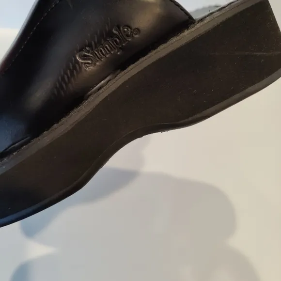 Y2K Simple Black Leather Platform shoes