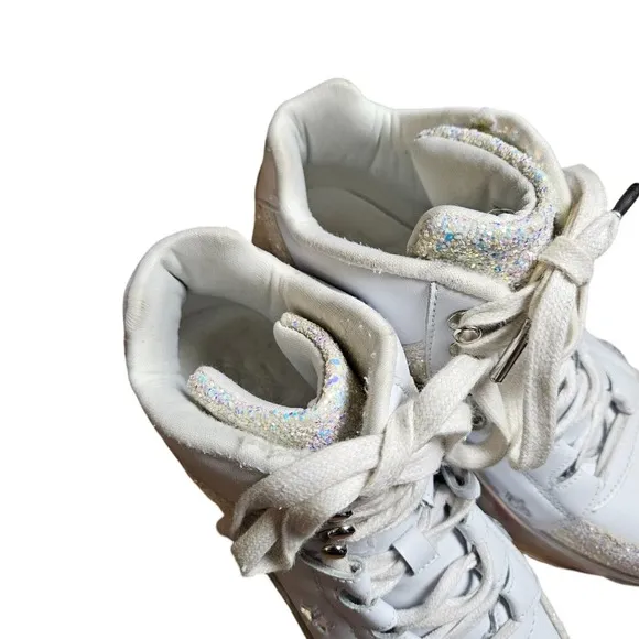 Yru Shoes QOZMO SKY SKY White Slayr Hi Platform Sneaker Clouds Size 9/40/26
