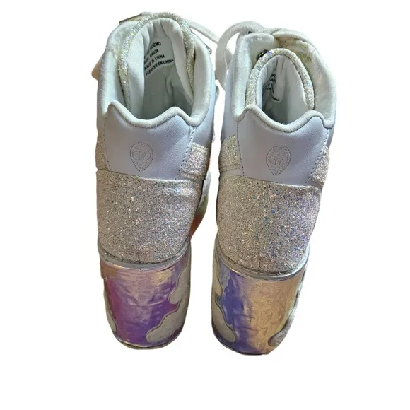 Yru Shoes QOZMO SKY SKY White Slayr Hi Platform Sneaker Clouds Size 9/40/26