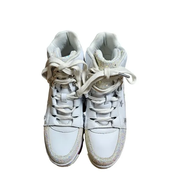 Yru Shoes QOZMO SKY SKY White Slayr Hi Platform Sneaker Clouds Size 9/40/26