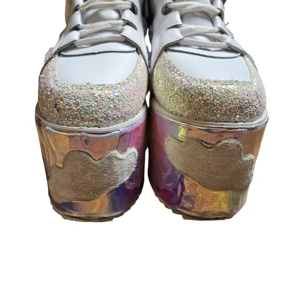 Yru Shoes QOZMO SKY SKY White Slayr Hi Platform Sneaker Clouds Size 9/40/26
