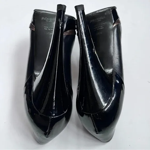 YSL Black Patent Leather Platform Pumps Women’s Heels Size 39.5 US 9.5