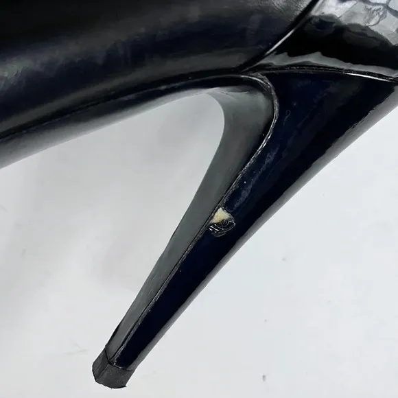 YSL Black Patent Leather Platform Pumps Women’s Heels Size 39.5 US 9.5