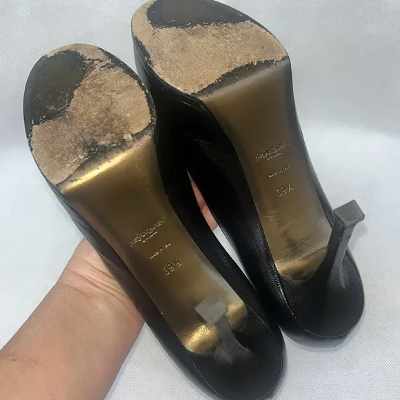 YSL Black Tribute High Heel Shoes