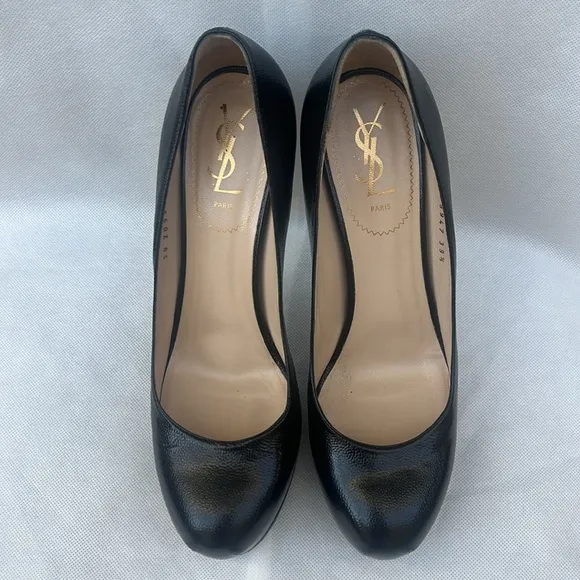 YSL Black Tribute High Heel Shoes