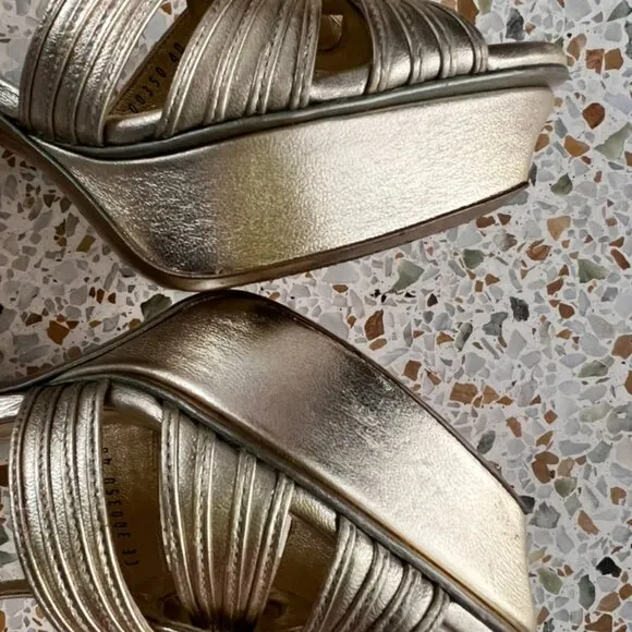 YSL gold leather Tribute 75 sandals size 40