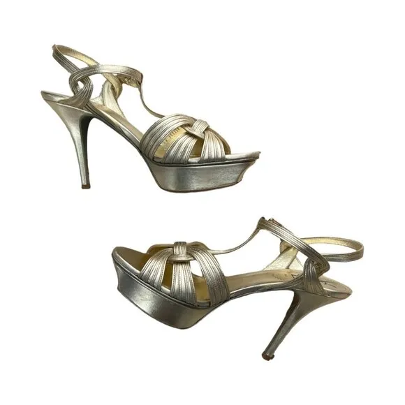 YSL gold leather Tribute 75 sandals size 40